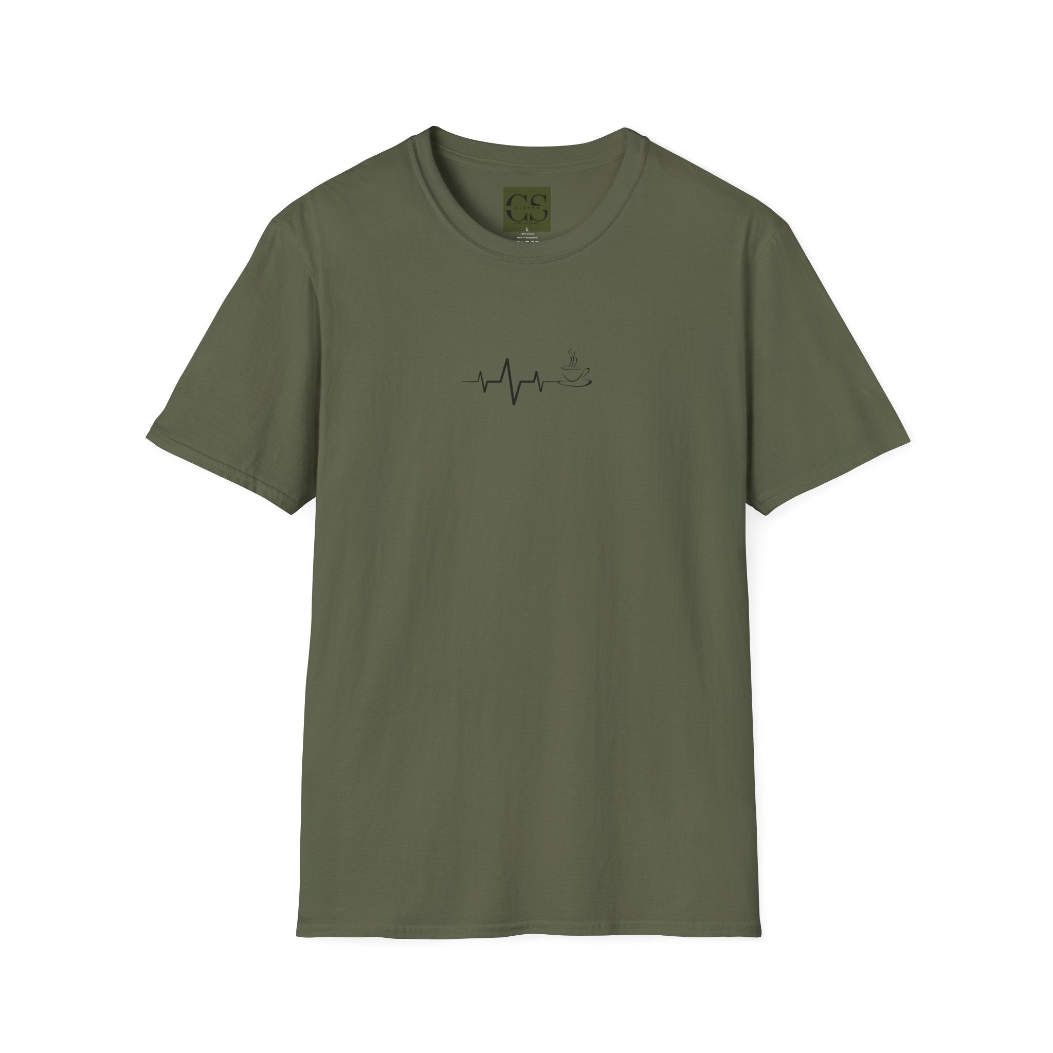 Heartbeat Coffee Graphic Unisex Softstyle T-Shirt
