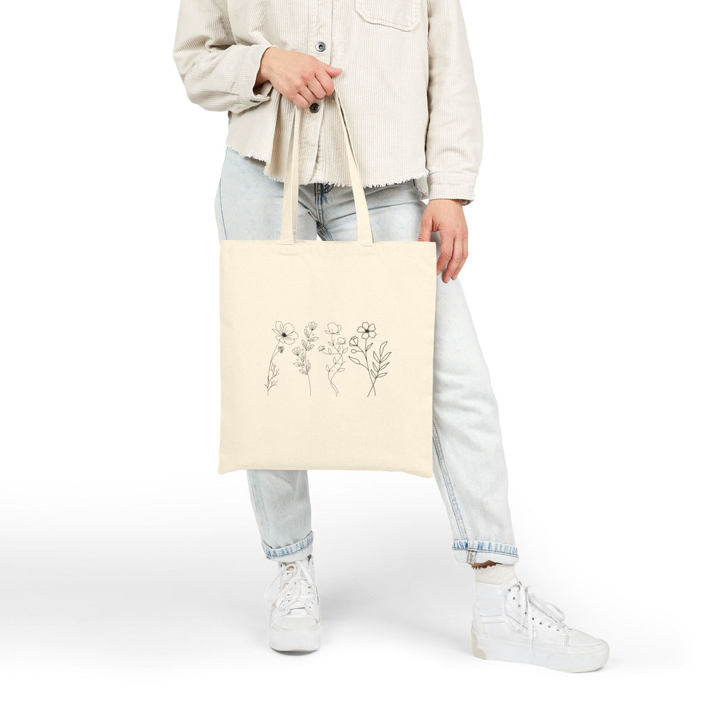 Floral Cotton Canvas Tote Bag