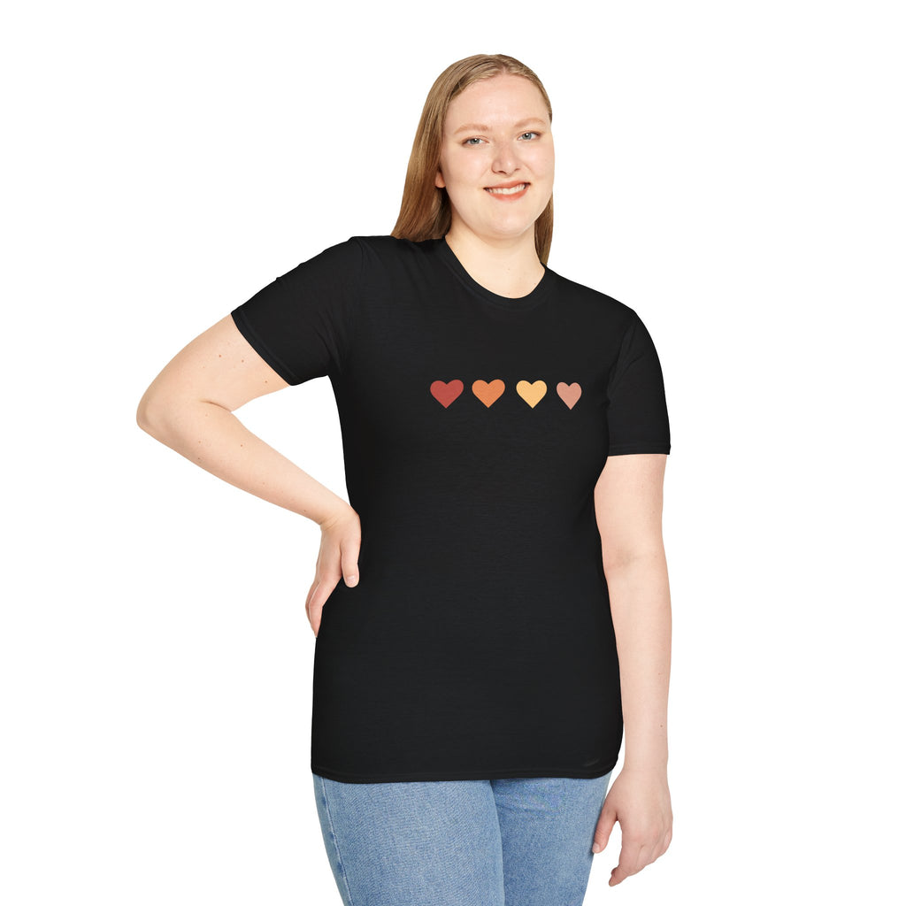 Colorful Hearts Unisex Softstyle T-Shirt
