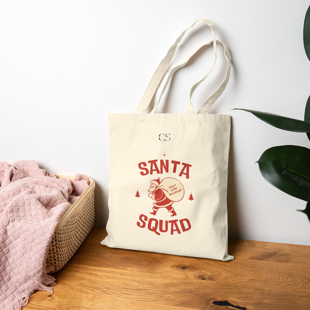 Santa Squad Canvas Tote Bag