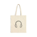 Headphone Cotton Canvas Tote Bag | Music Lover Gift