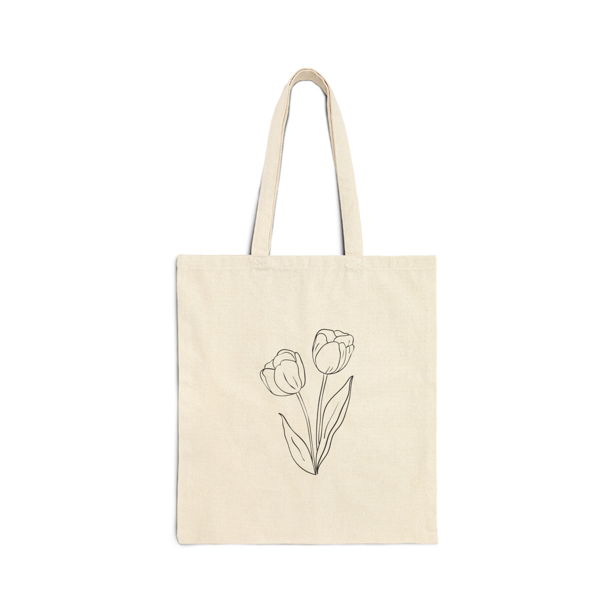 Eco-Friendly Floral Cotton Canvas Tote Bag