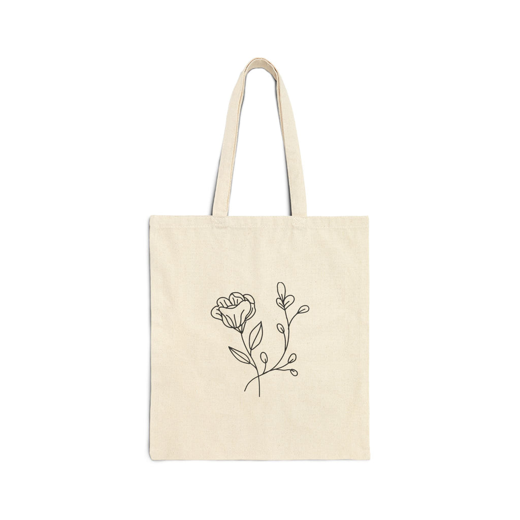 Floral Cotton Canvas Tote Bag