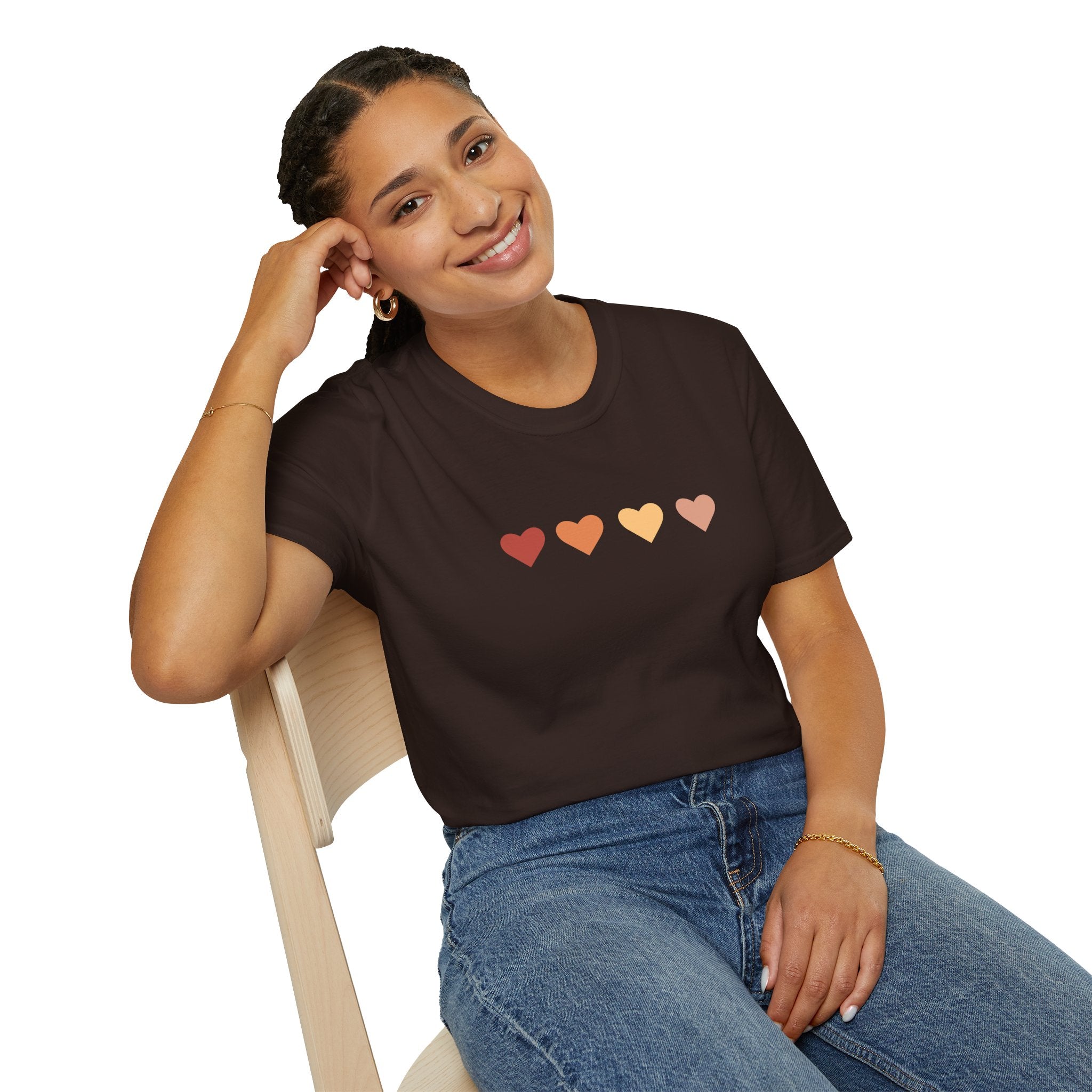 Colorful Hearts Unisex Softstyle T-Shirt