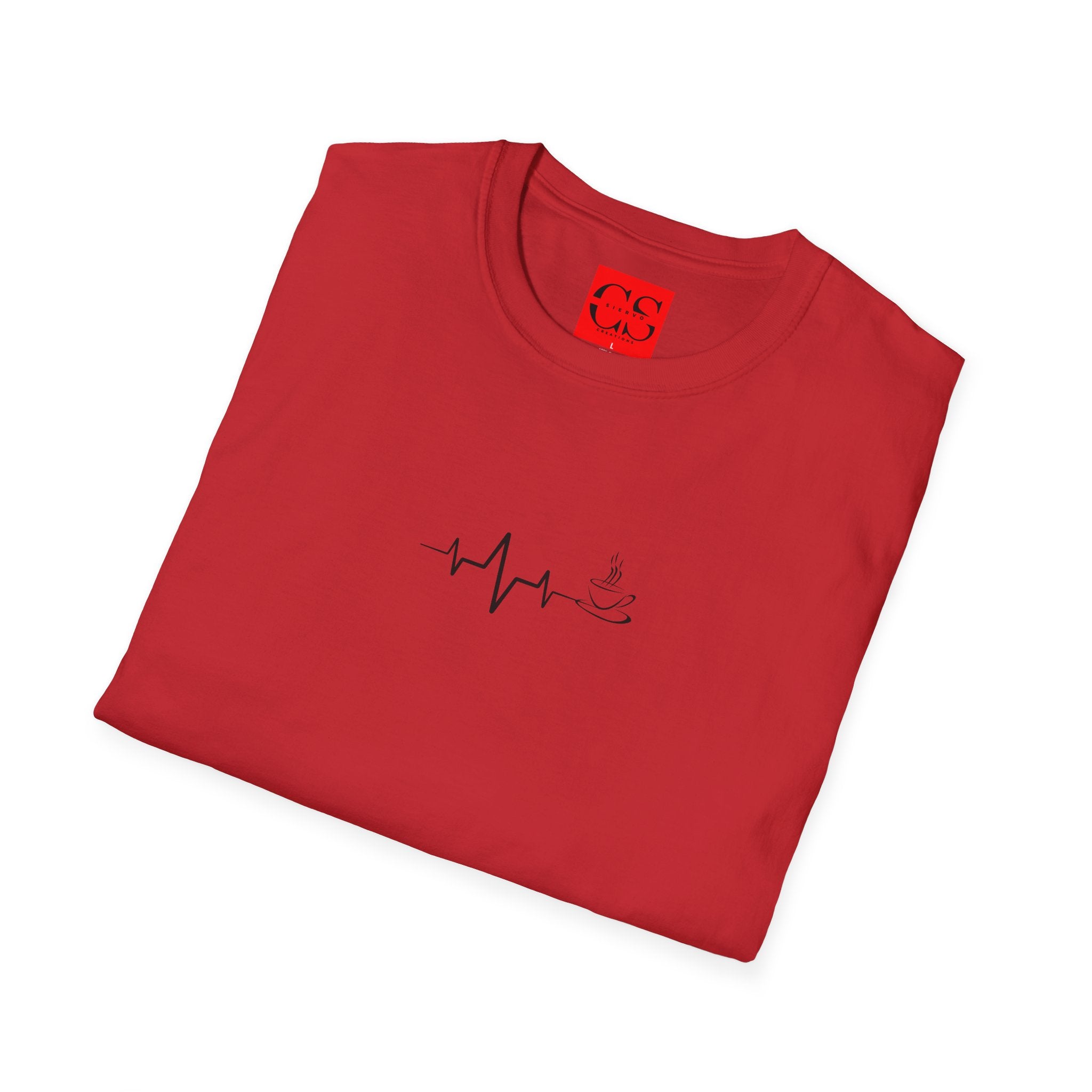 Heartbeat Coffee Graphic Unisex Softstyle T-Shirt