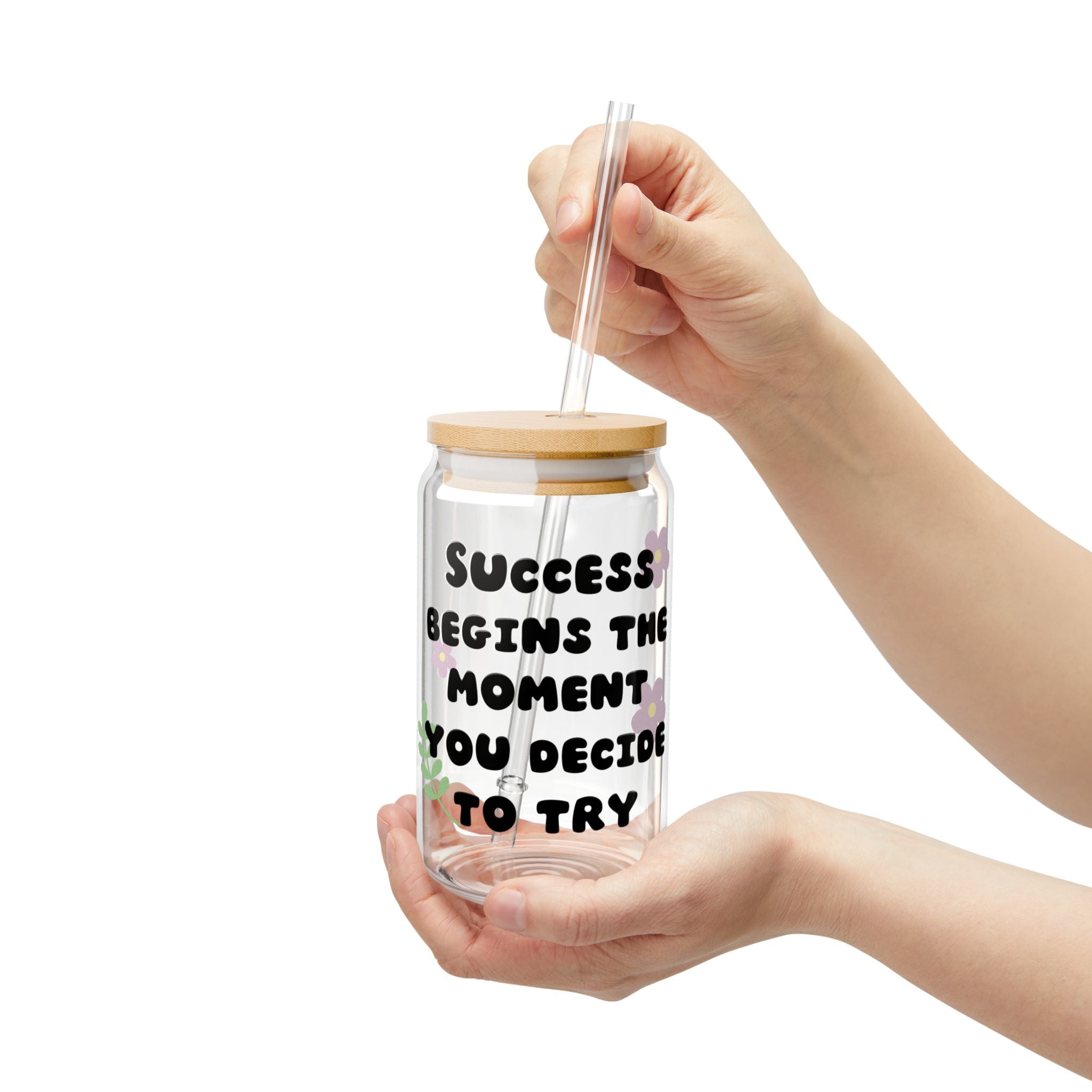 Motivational Sipper Glass, 16oz