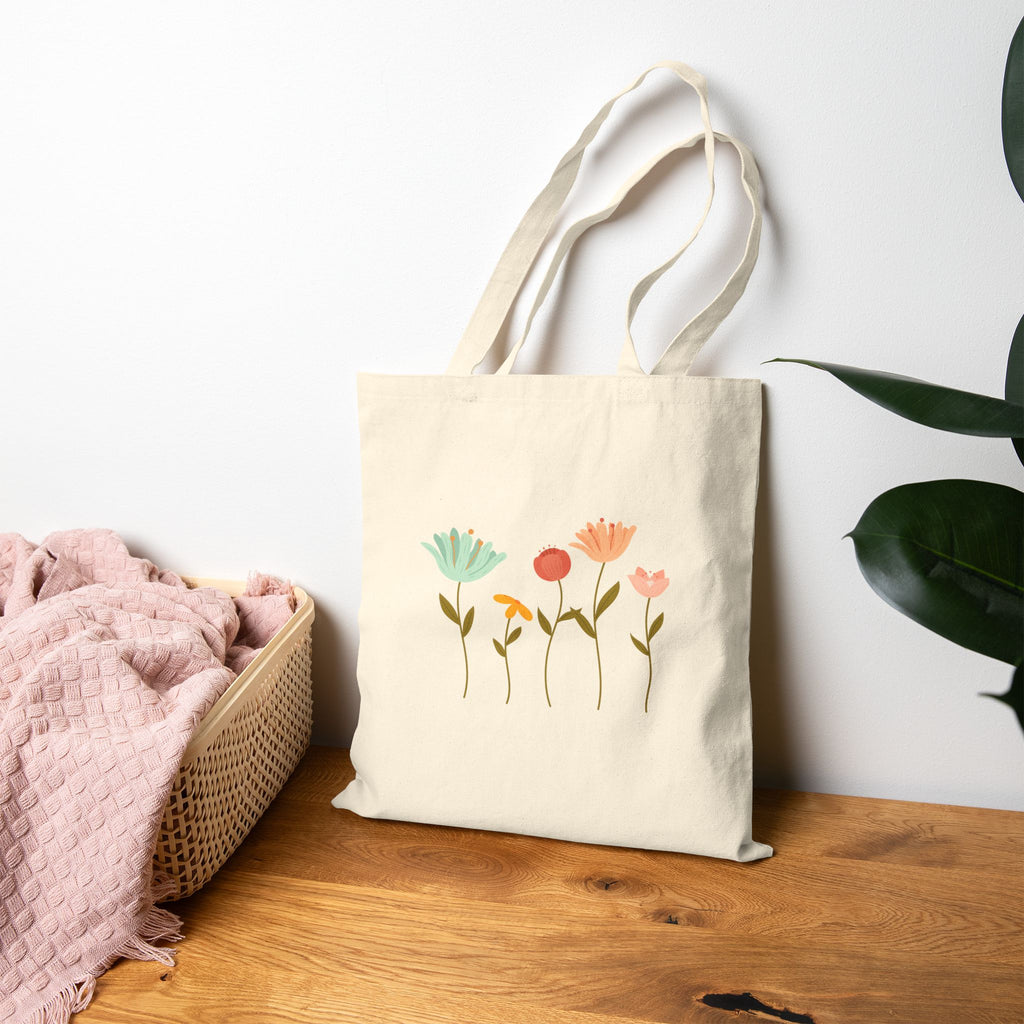 Floral Cotton Canvas Tote Bag