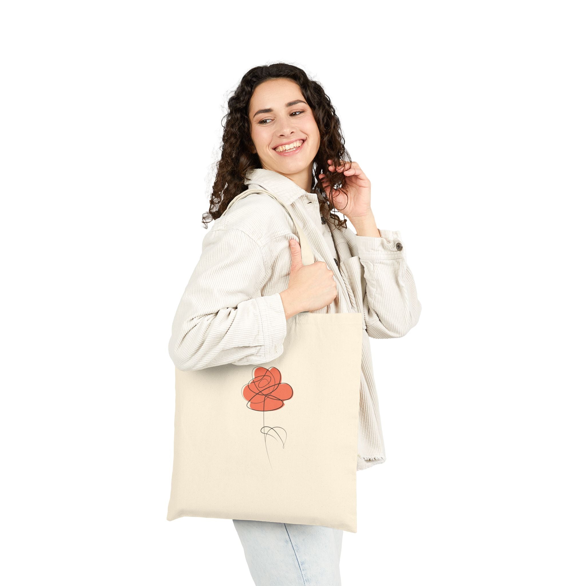Stylish Floral Canvas Tote Bag