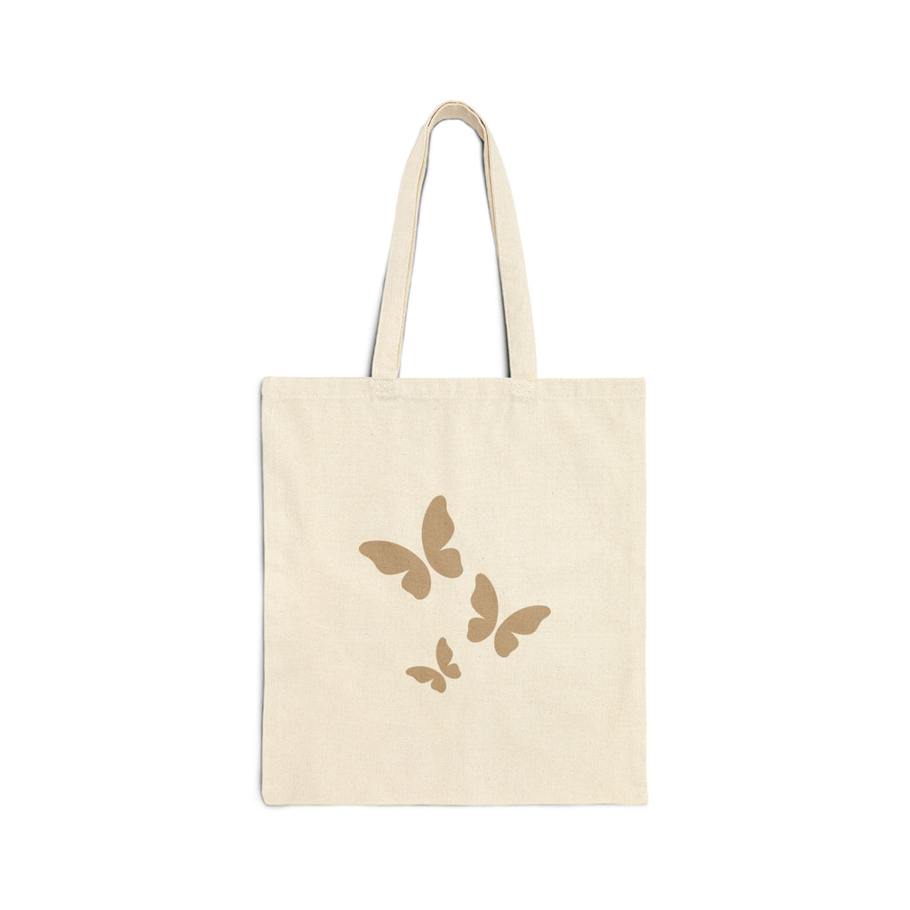 Butterfly Print Cotton Canvas Tote Bag