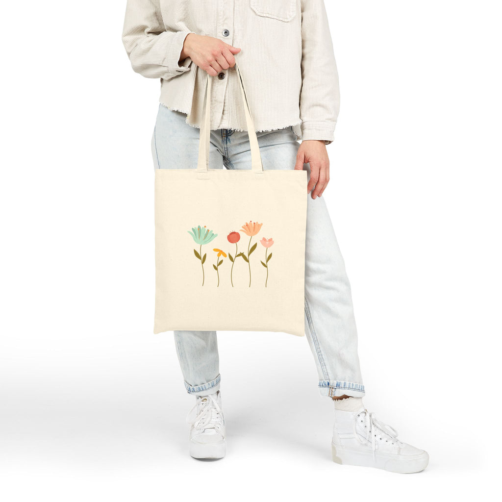 Floral Cotton Canvas Tote Bag