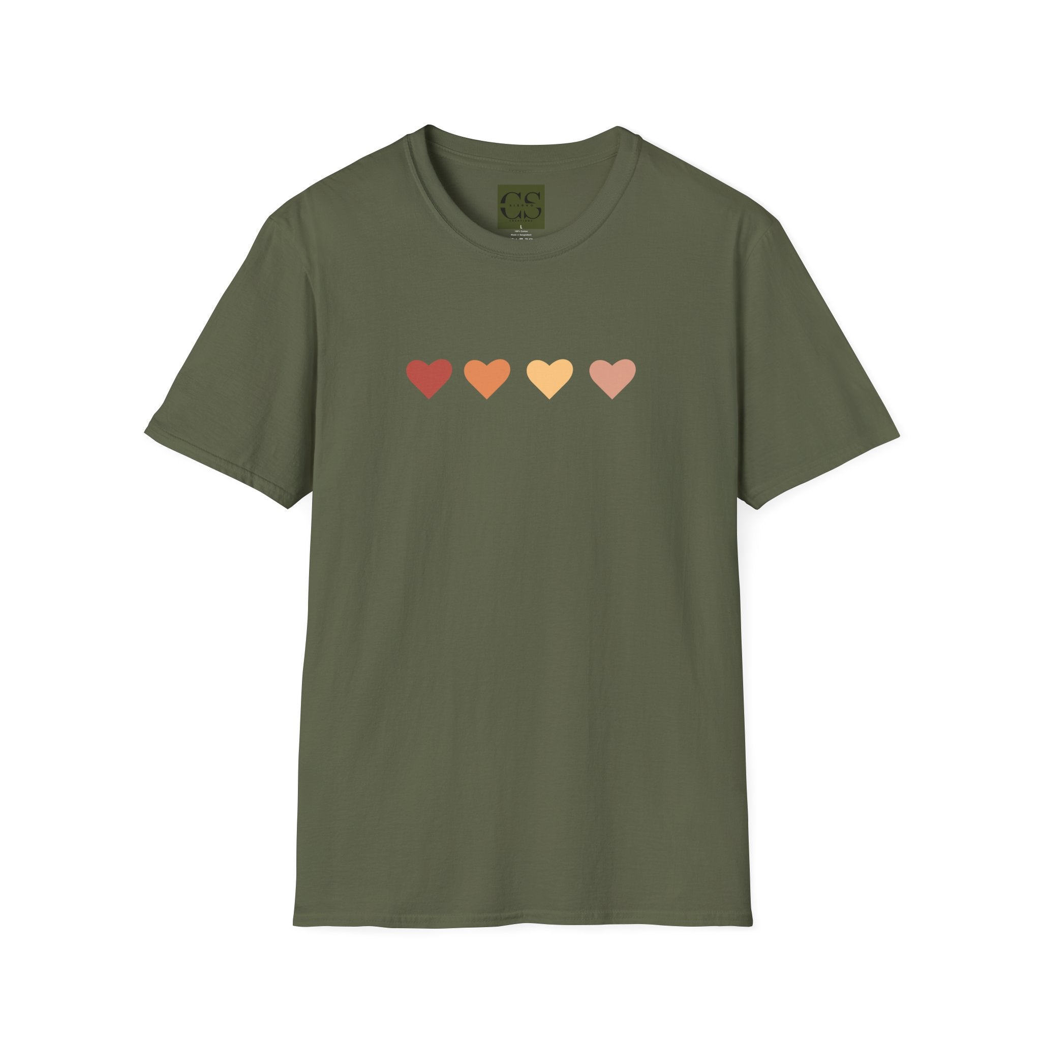 Colorful Hearts Unisex Softstyle T-Shirt