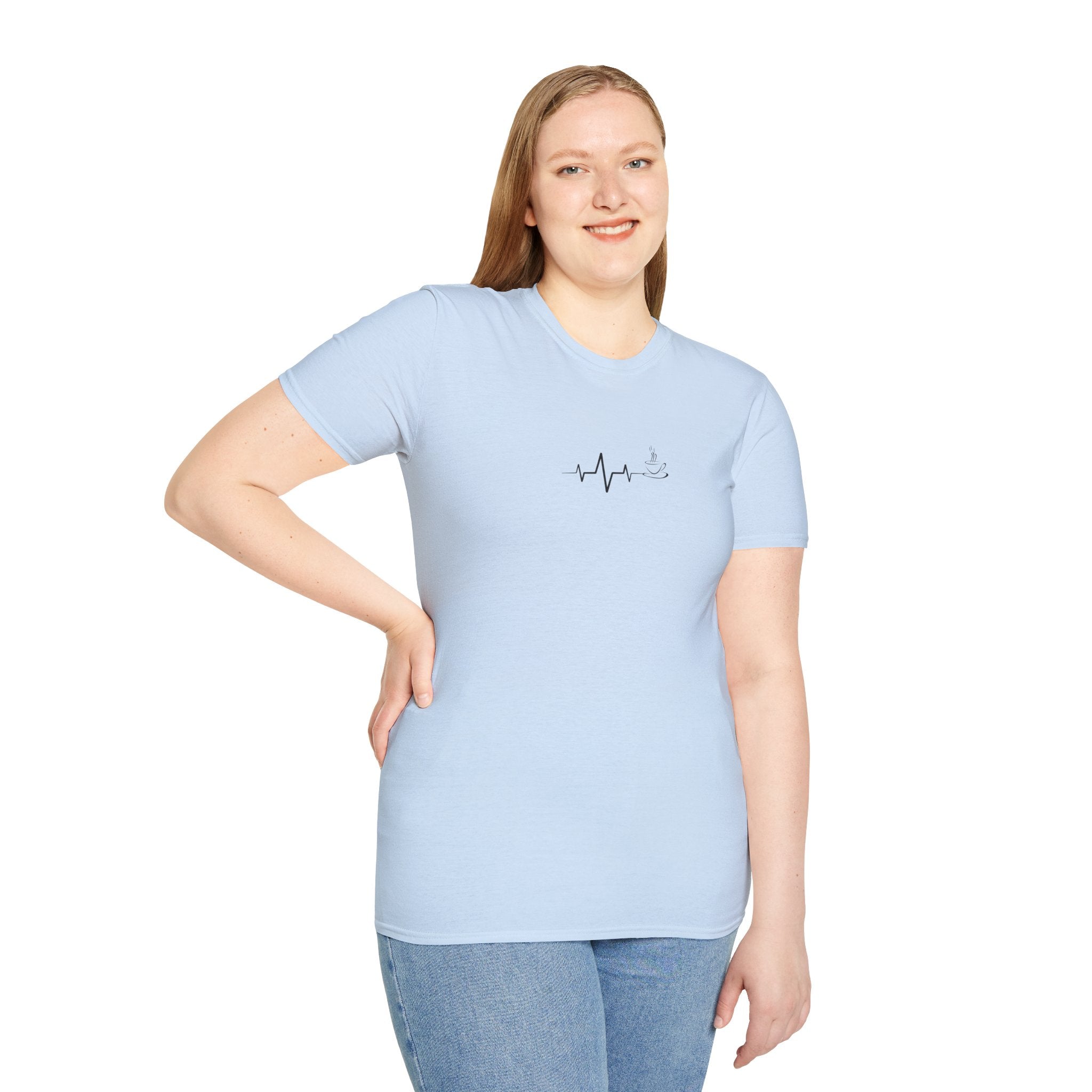 Heartbeat Coffee Graphic Unisex Softstyle T-Shirt