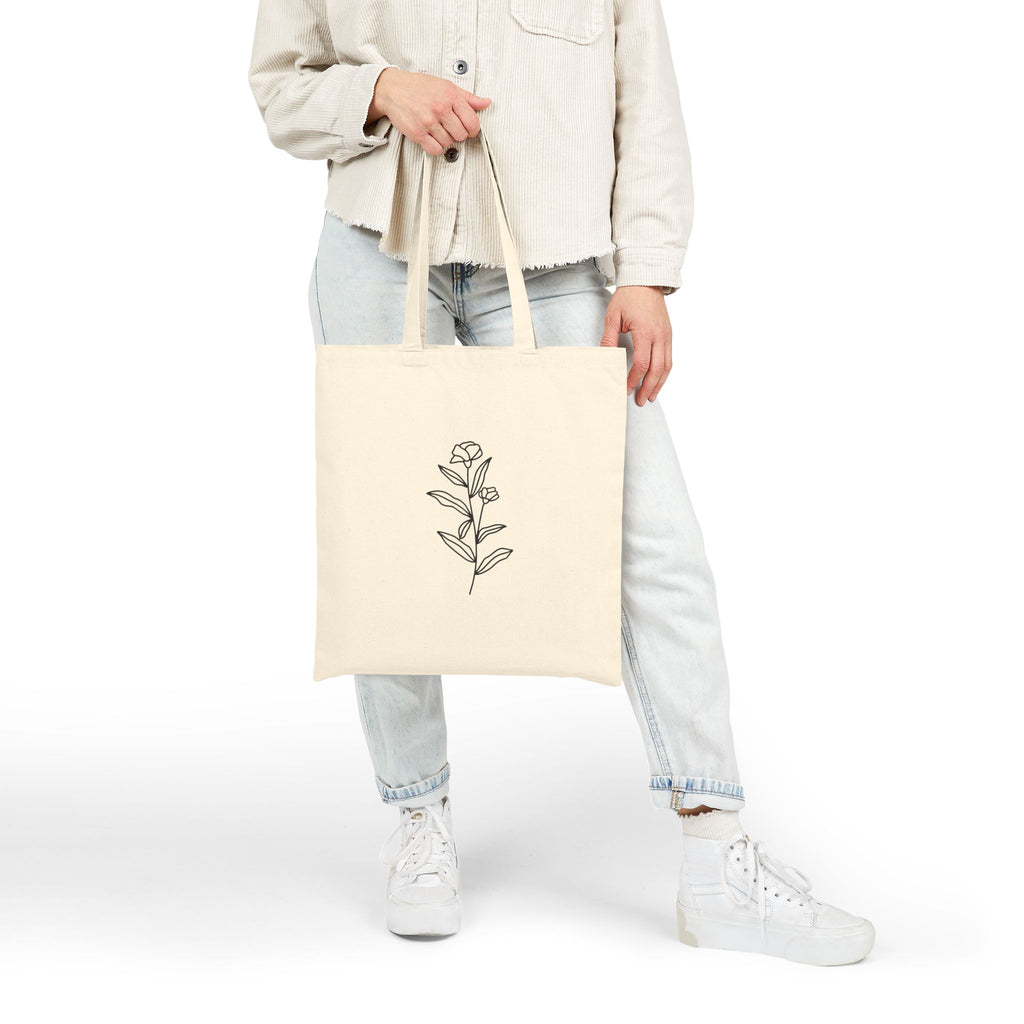Floral Cotton Canvas Tote Bag