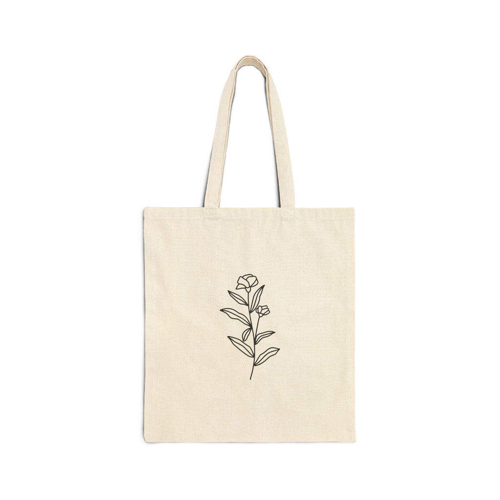 Floral Cotton Canvas Tote Bag