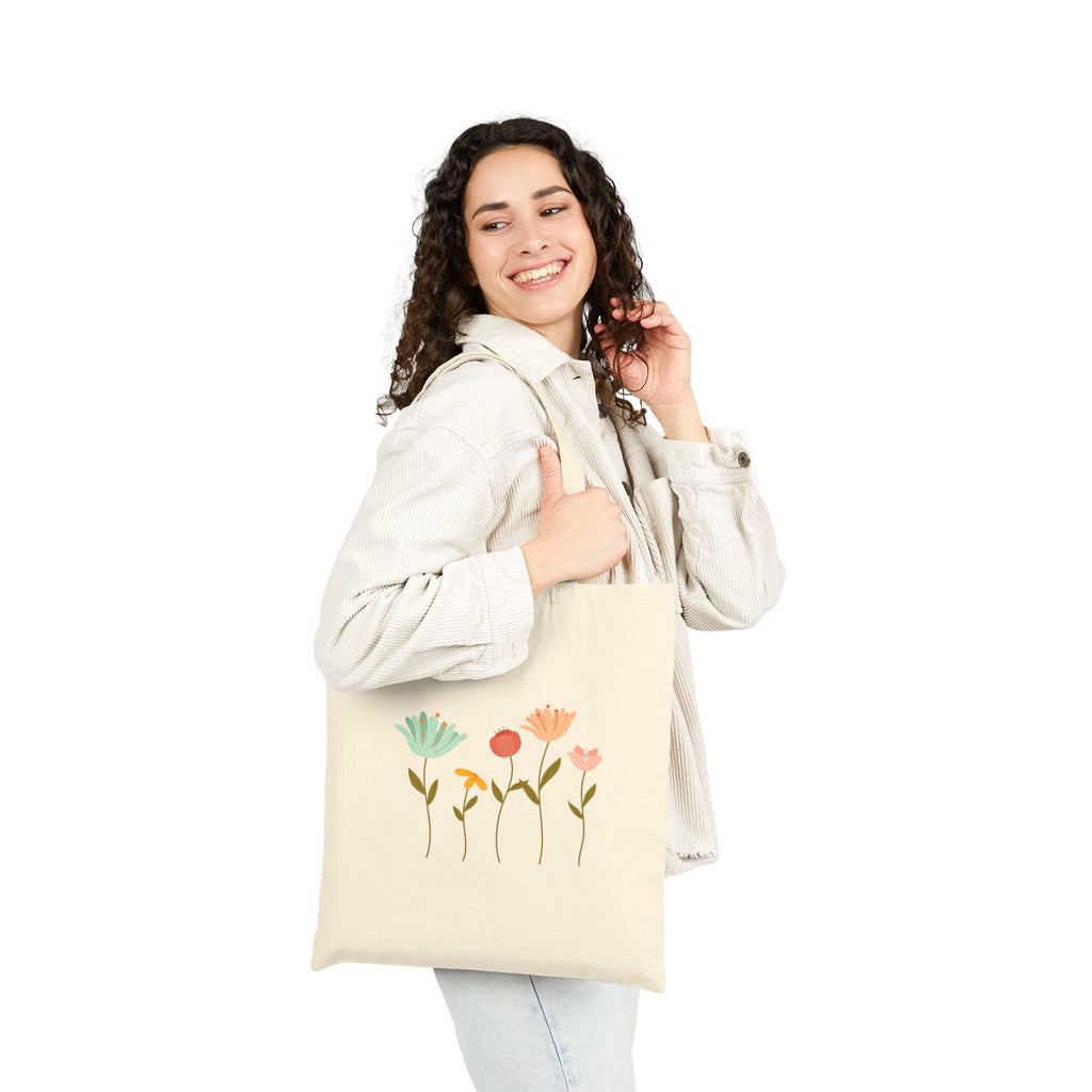 Floral Cotton Canvas Tote Bag