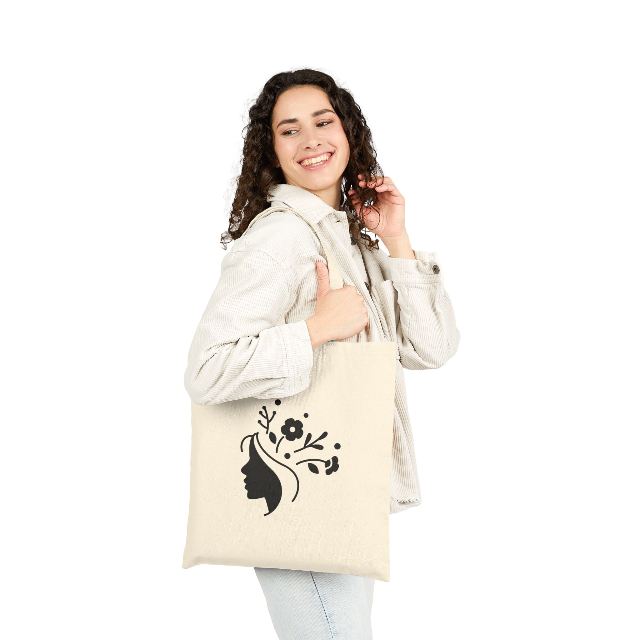 Elegant Floral Profile Tote Bag