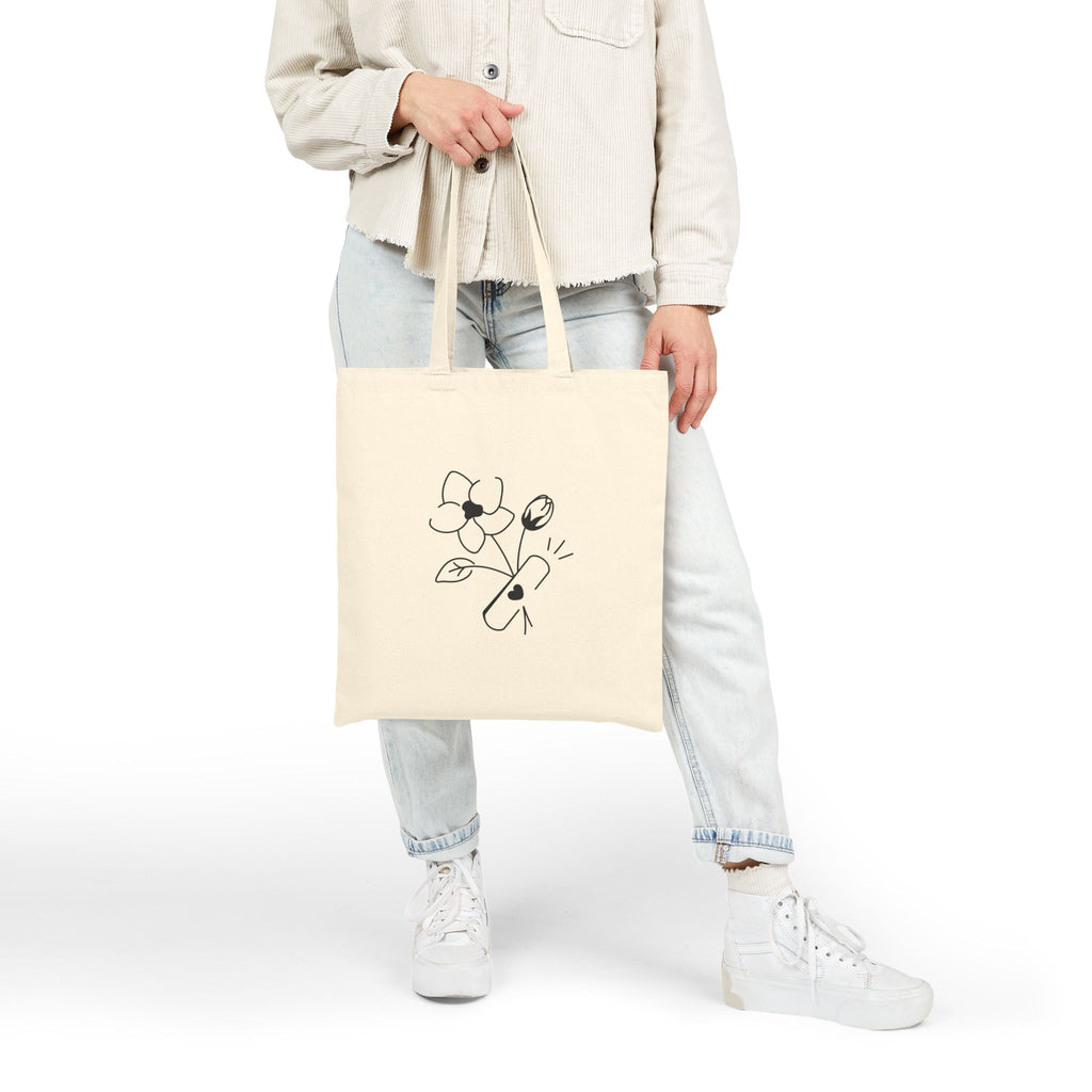 Floral Cotton Canvas Tote Bag