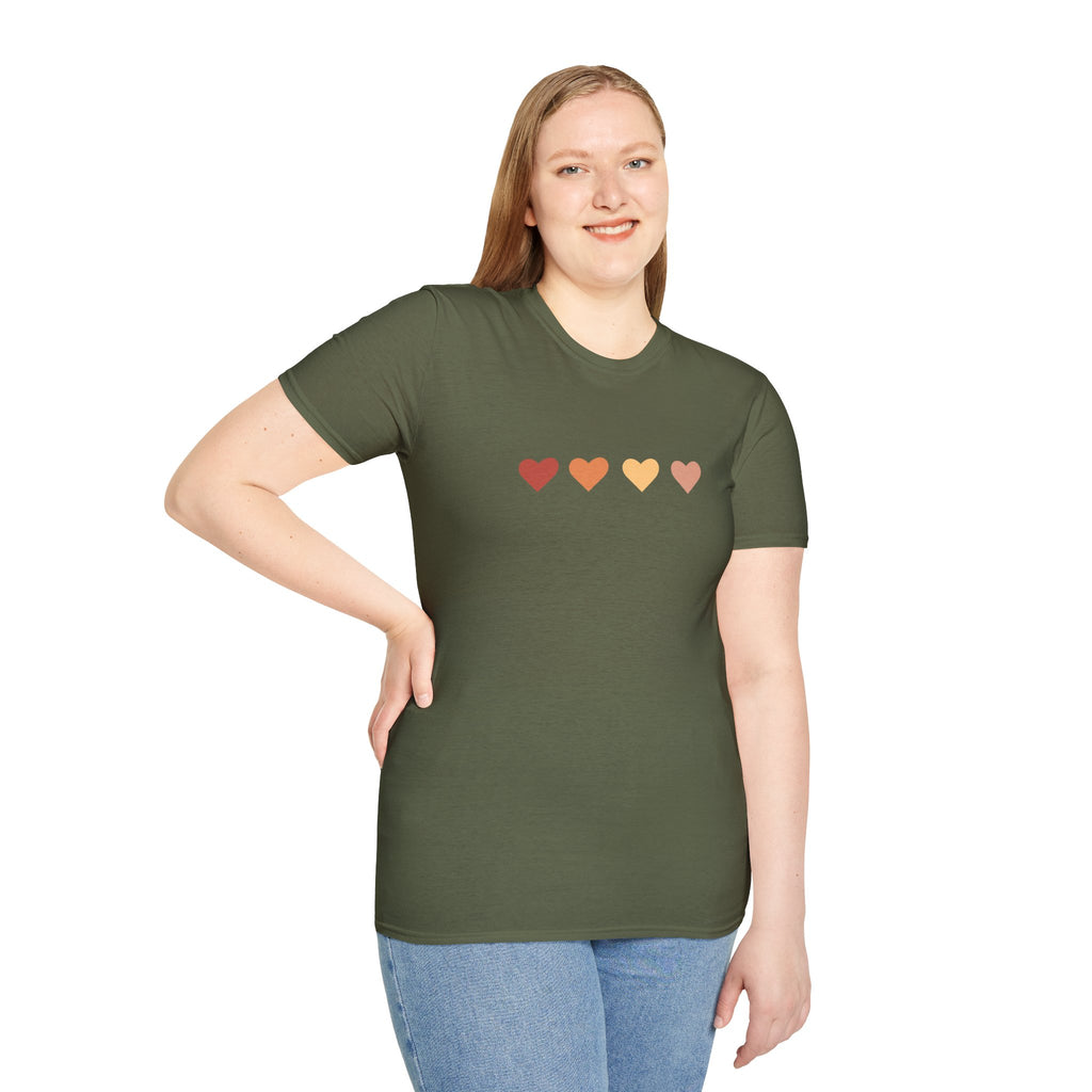 Colorful Hearts Unisex Softstyle T-Shirt
