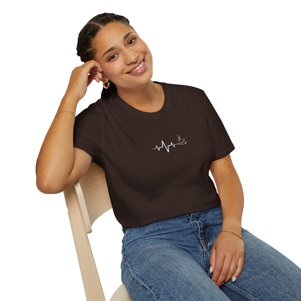Heartbeat Coffee Graphic Unisex Softstyle T-Shirt
