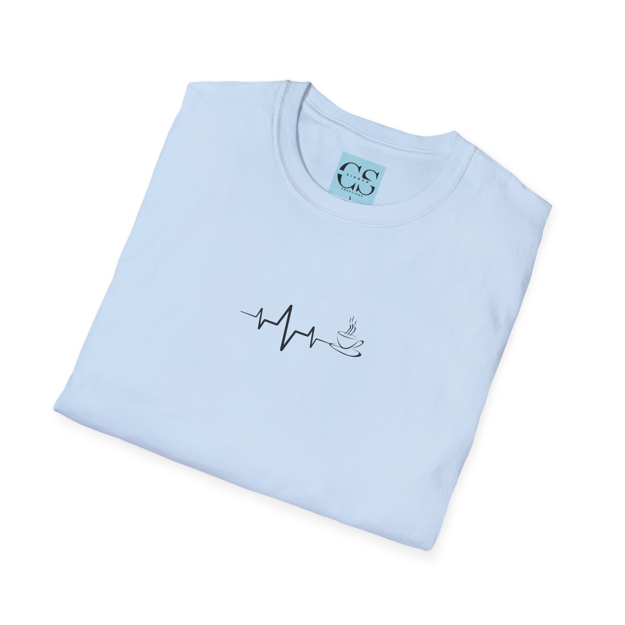 Heartbeat Coffee Graphic Unisex Softstyle T-Shirt