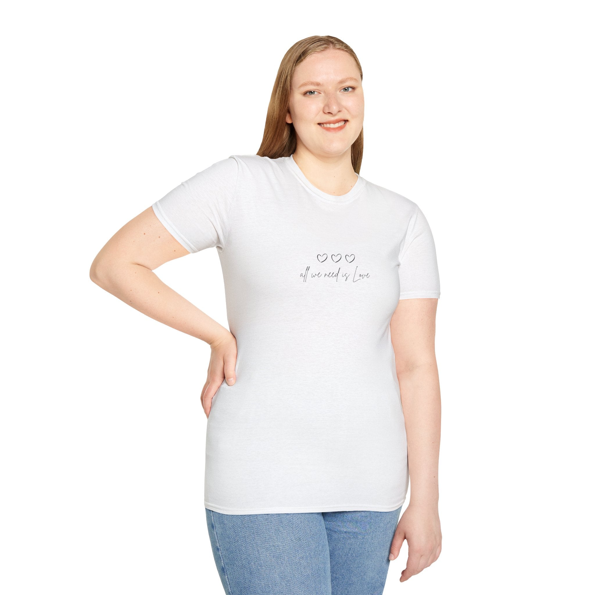 All we need is Love minimal design | Unisex Softstyle T-Shirt