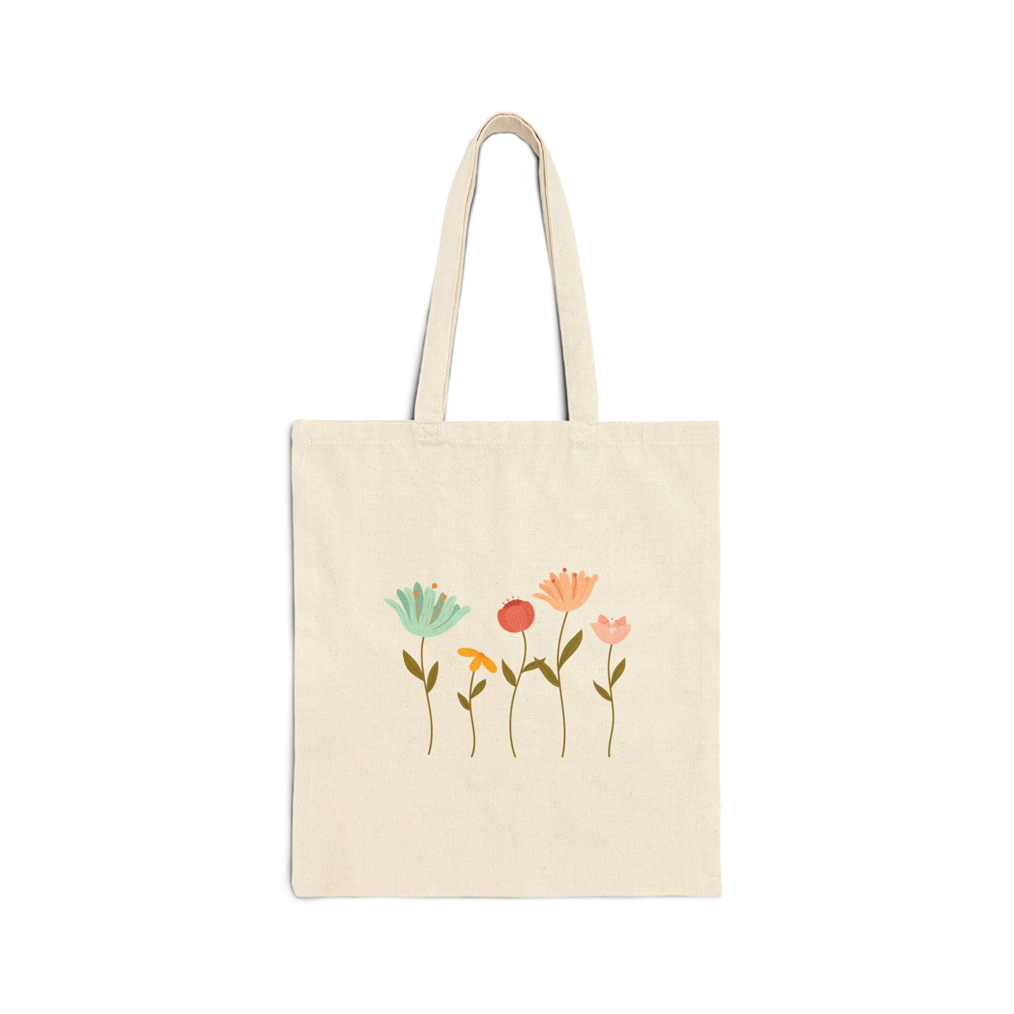 Floral Cotton Canvas Tote Bag